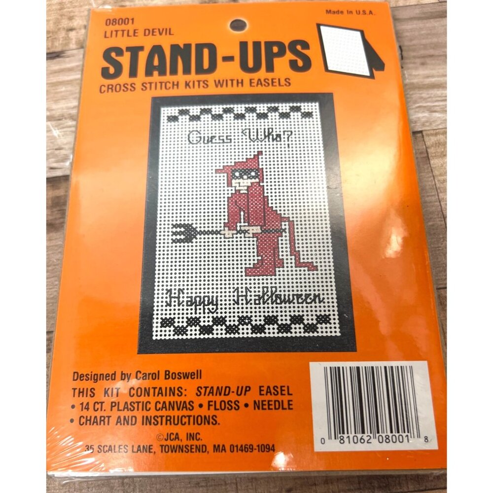 Little Devil Stand-Ups Cross Stitch Kit W/ Easel By JCA Inc. Sealed